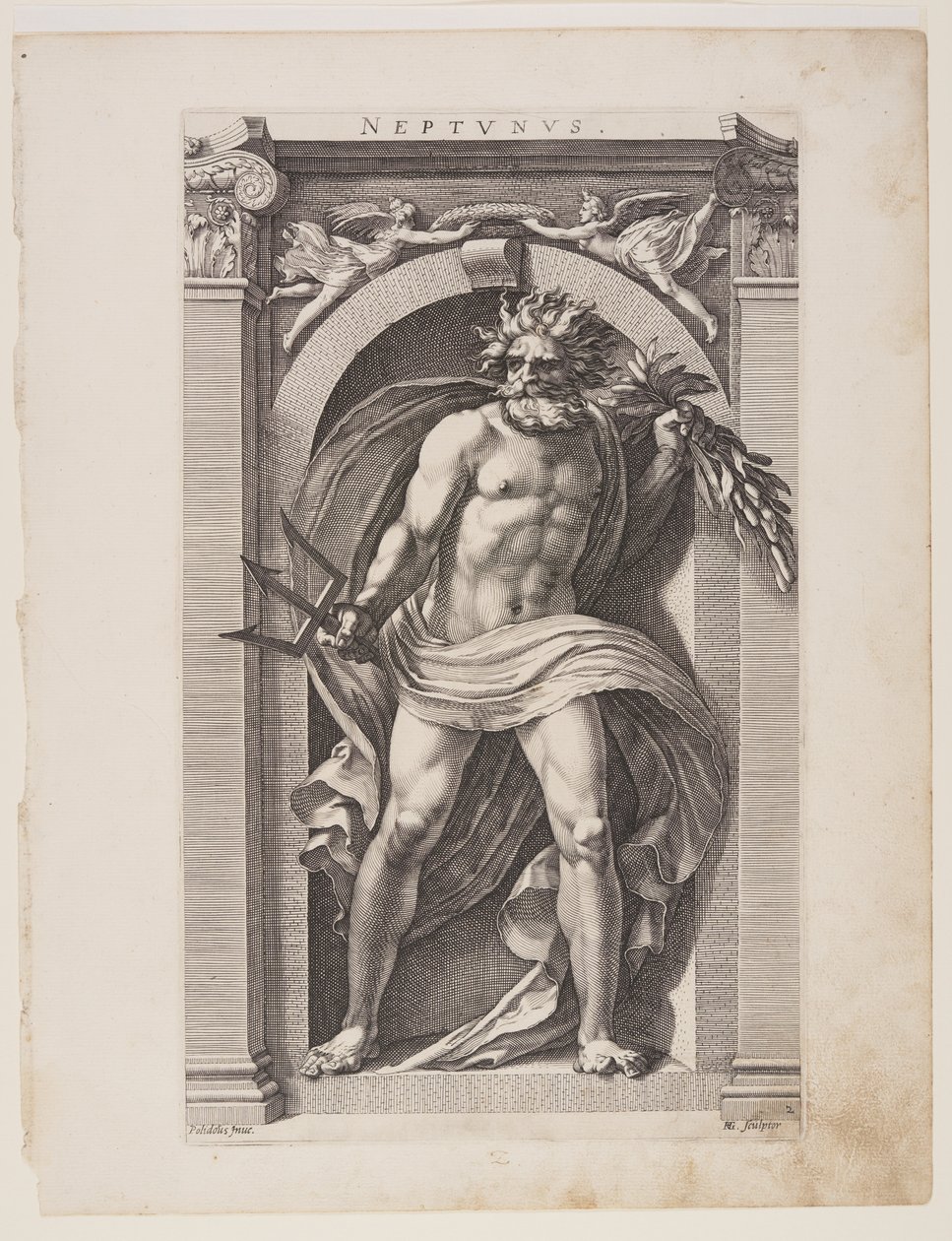 Neptunus, tiré de Huit dieux païens - Hendrick Goltzius