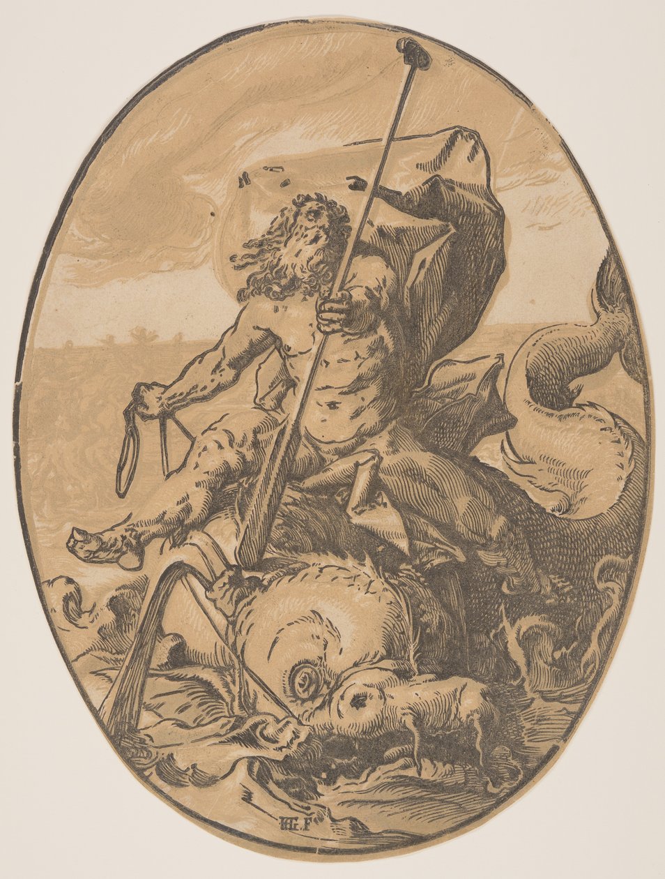 Oceanus, extrait de The Deities - Hendrick Goltzius