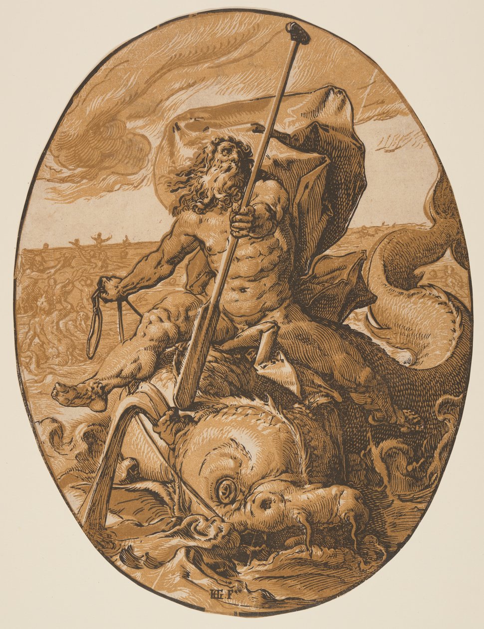 Oceanus, extrait de The Deities - Hendrick Goltzius