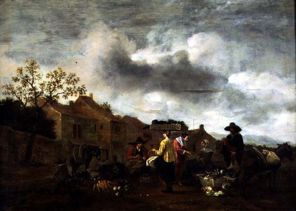 Un marché italien - Hendrick Mommers
