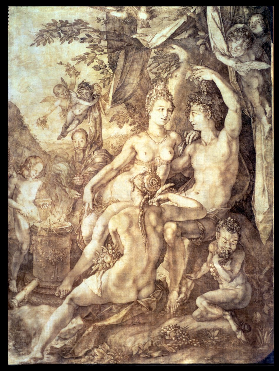 Bacchus, Vénus et Cérès, vers 1606 - Hendrik Goltzius