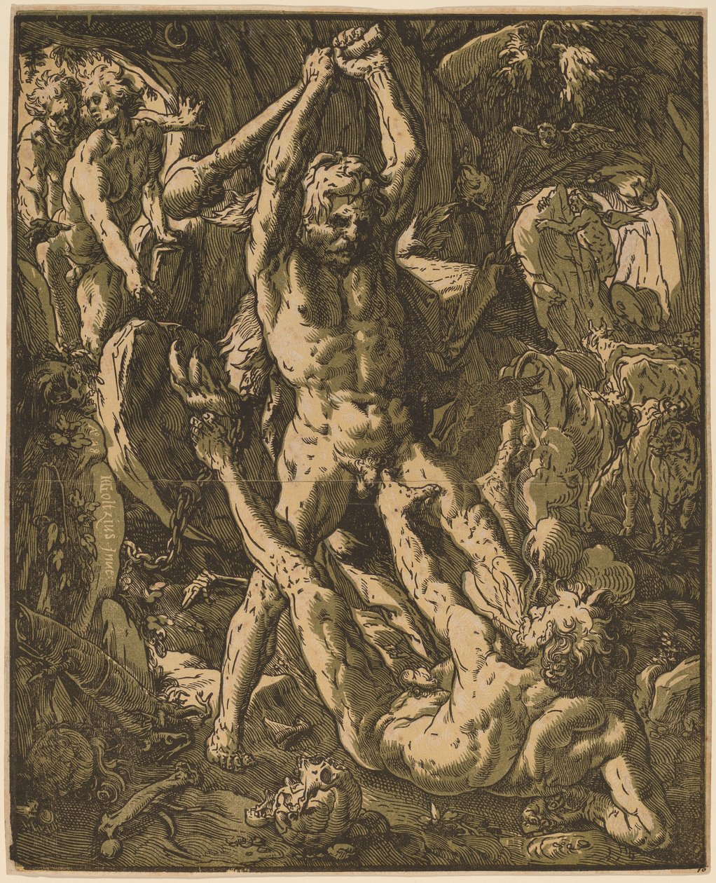 Hercule tuant Cacus - Hendrik Goltzius
