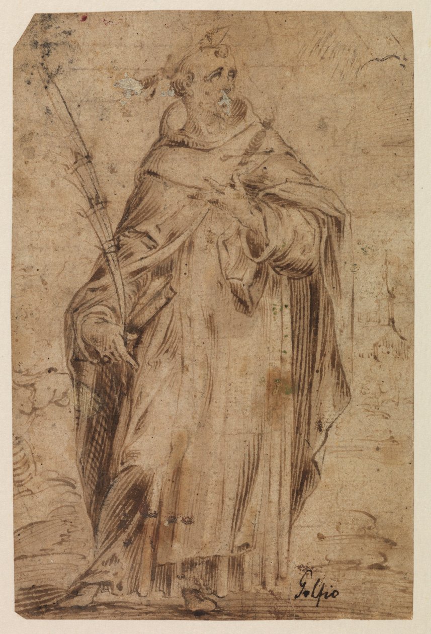 Saint Pierre Martyr, recto, possiblement 16ème siècle - Hendrik Goltzius