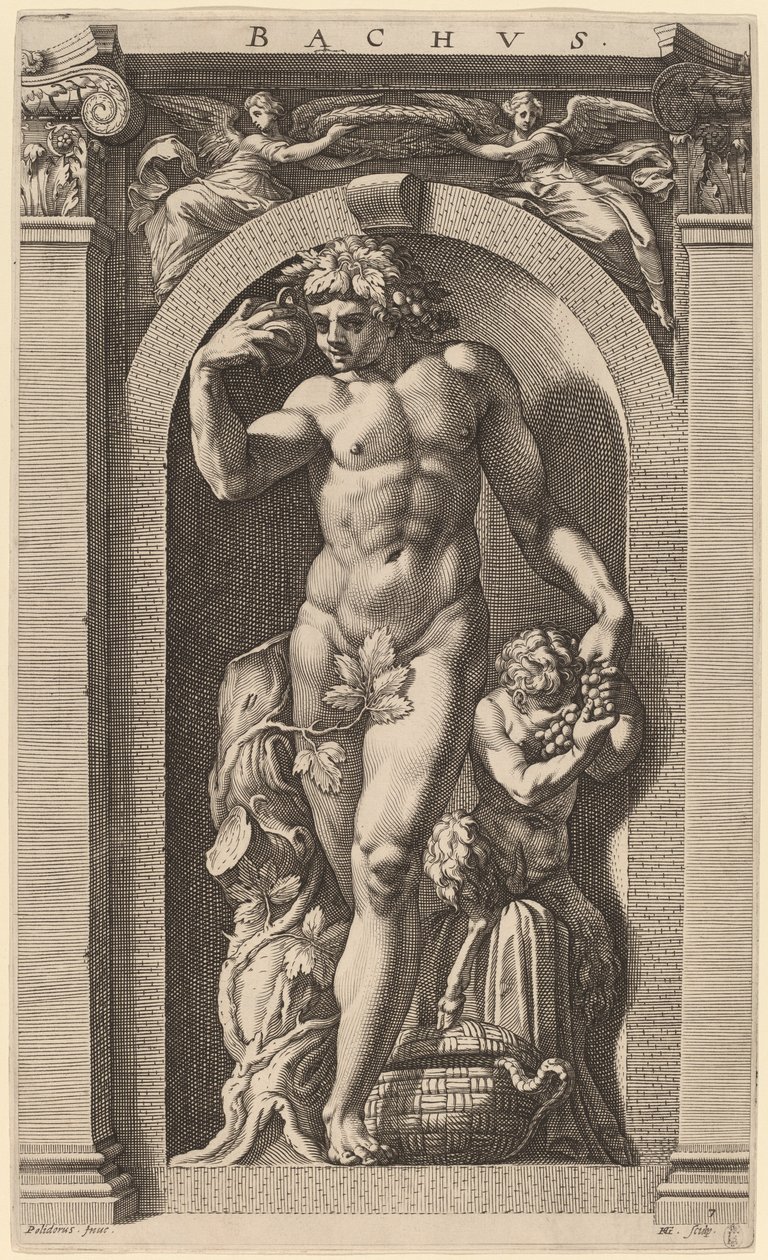 Bacchus - Hendrik Goltzius after Polidoro da Caravaggio