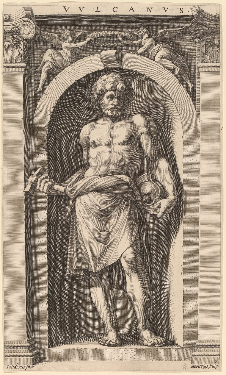 Vulcain - Hendrik Goltzius after Polidoro da Caravaggio