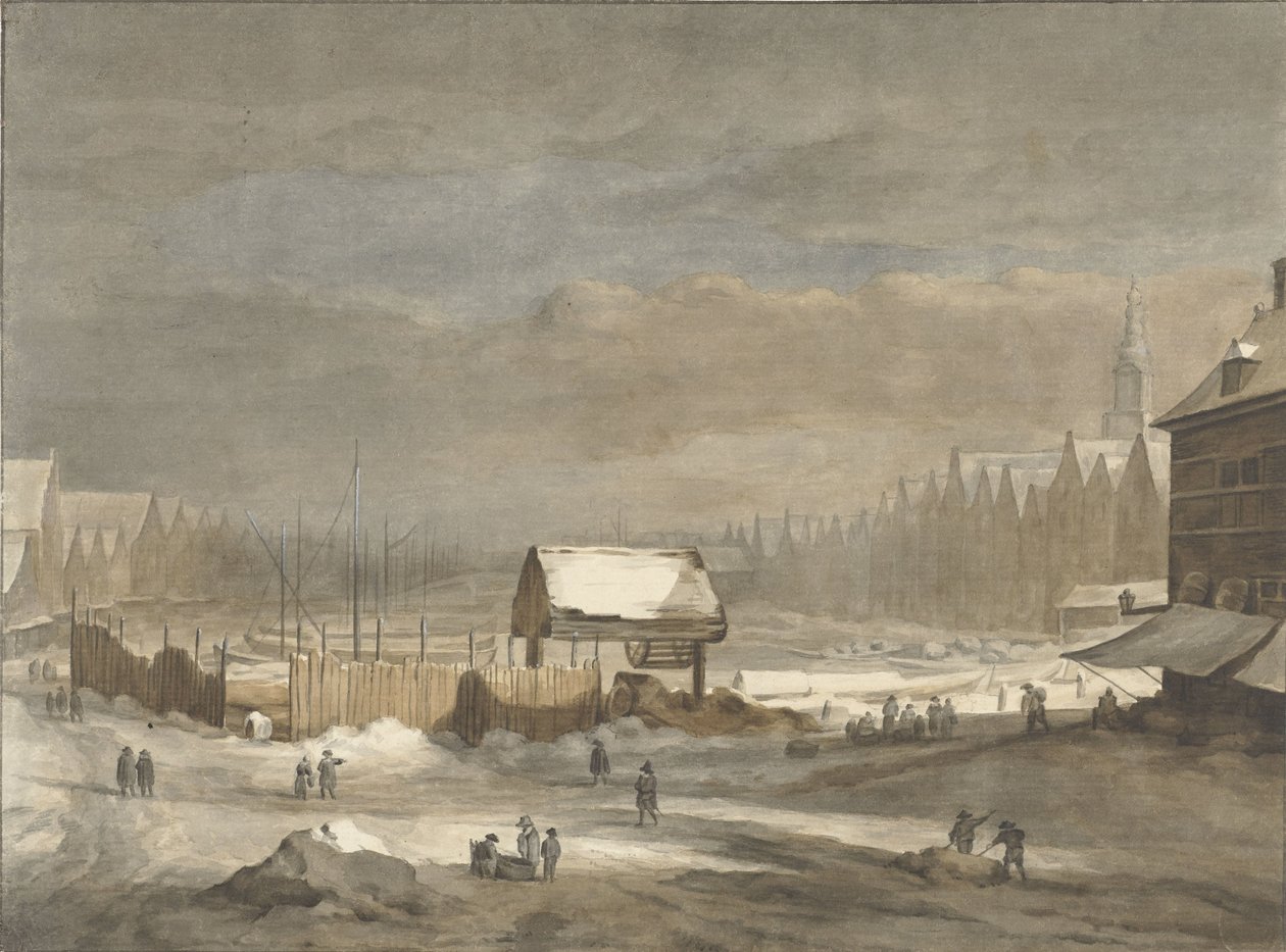 Le Damrak en hiver - Hendrik Pothoven