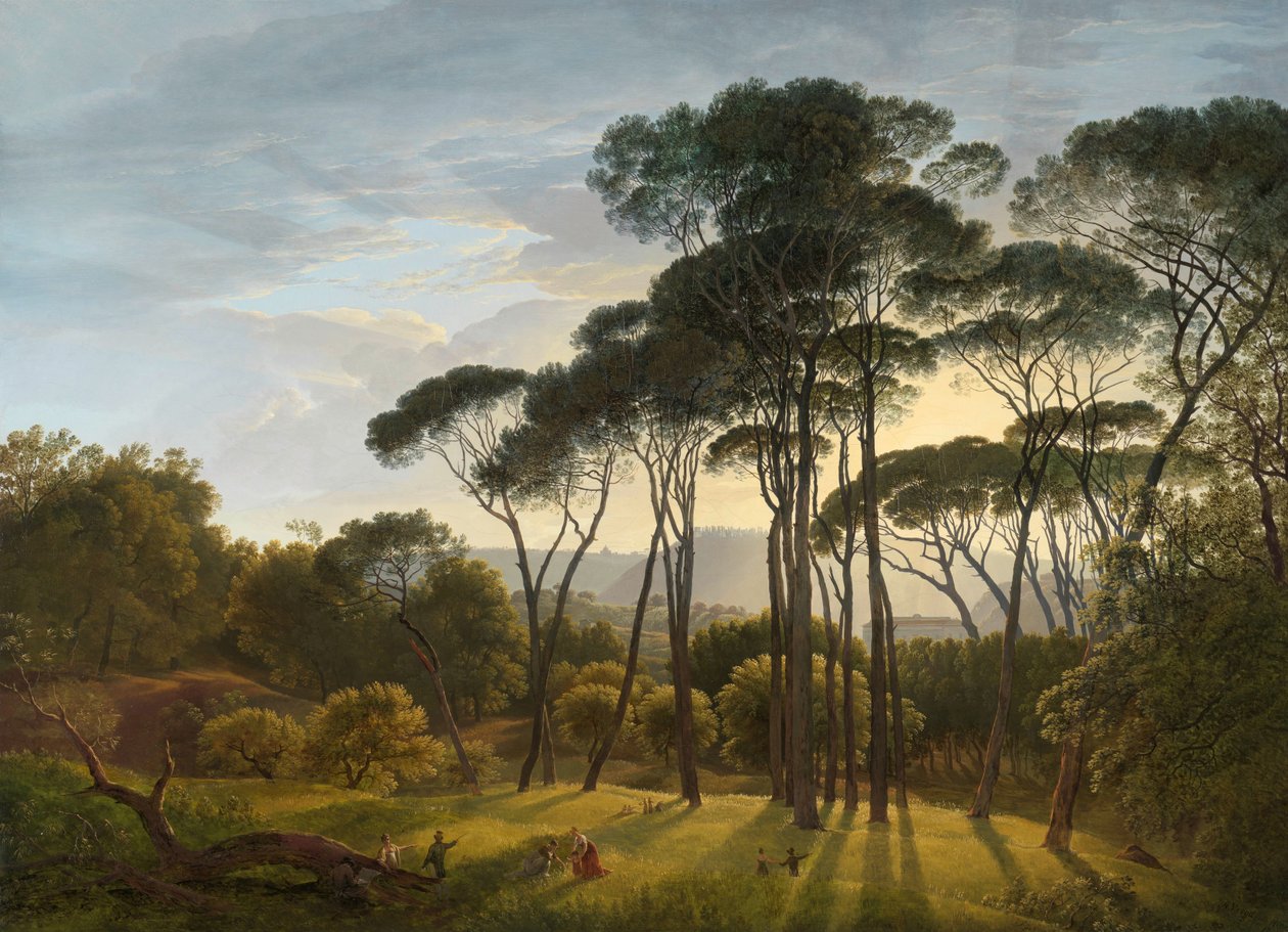 Paysage italien avec pins parasols - Hendrik Voogd