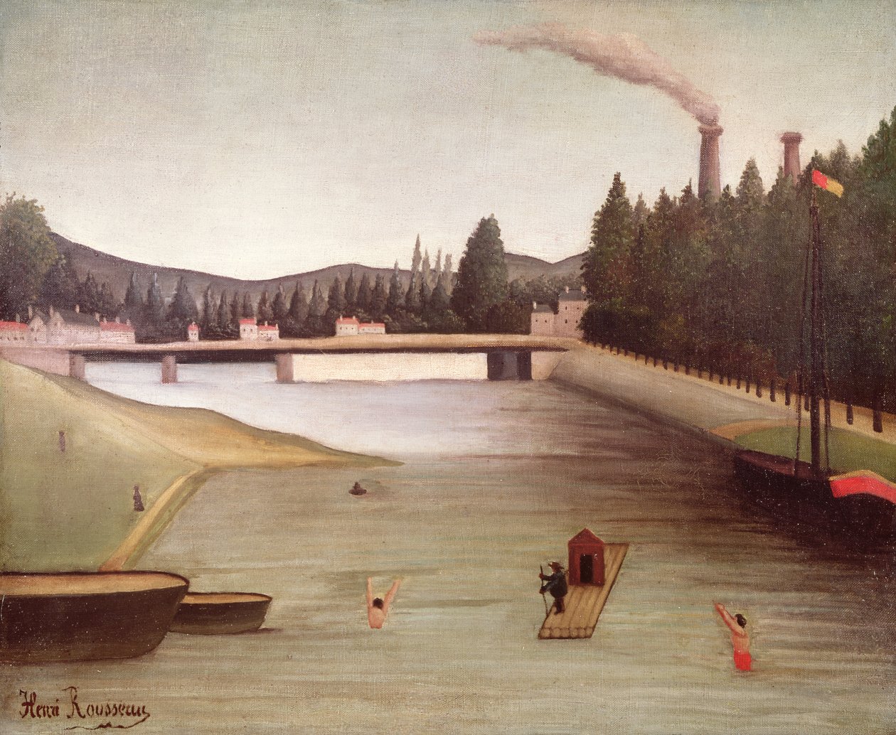 Baignade à Alfortville - Henri Rousseau