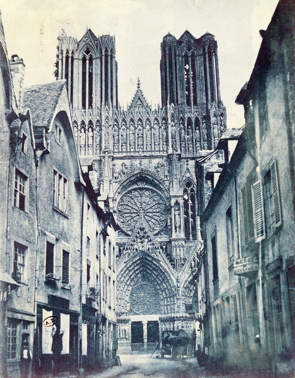 Cathédrale de Reims vers 1851 (cyanotype) - Henri Jean Louis Le Secq
