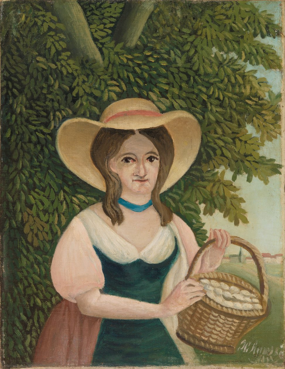 Femme avec un panier d