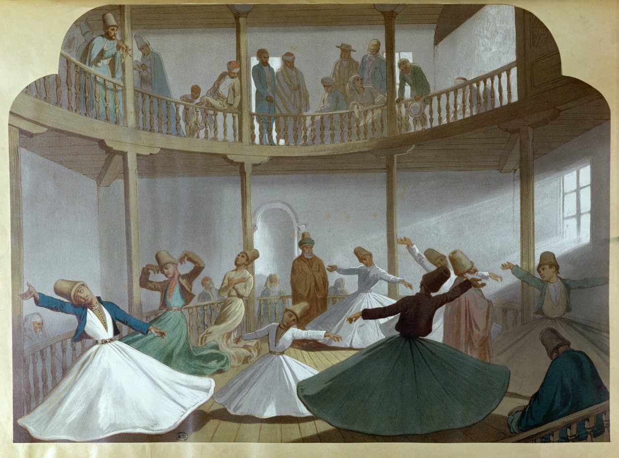Danse des derviches tourneurs, illustration de 