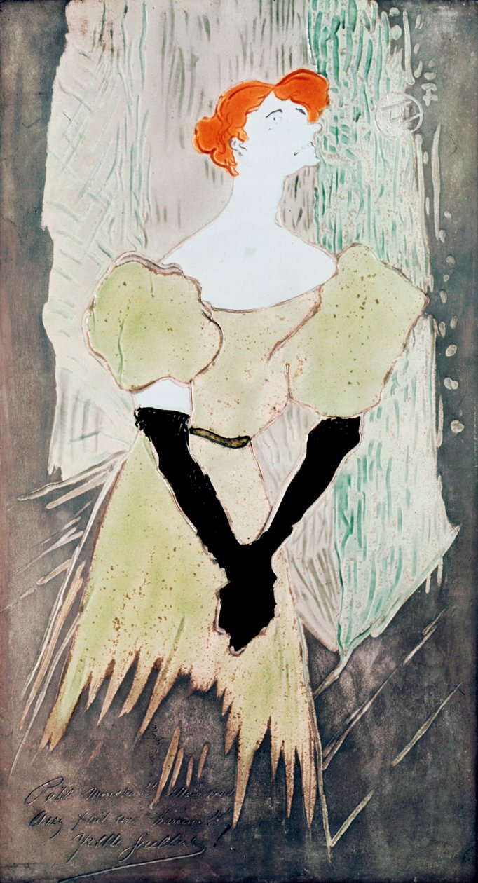 Yvette Guilbert (commandé pour faire un dessus de table), 1895 - Henri de Toulouse Lautrec