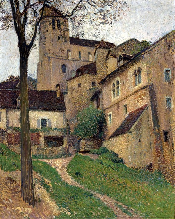 Paysage avec un château - Vue de Saint-Cirq-Lapopie - Henri Martin