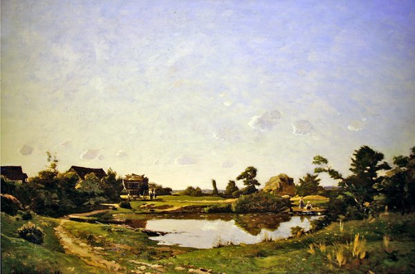 Déjeuner au bord de la piscine - Henri Joseph Harpignies