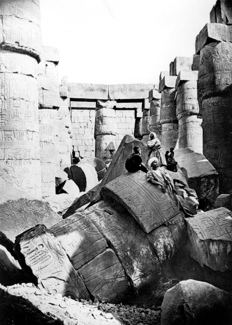 Intérieur du temple, Karnak, Nubie, Égypte, 1887 - Georges Henri Bechard