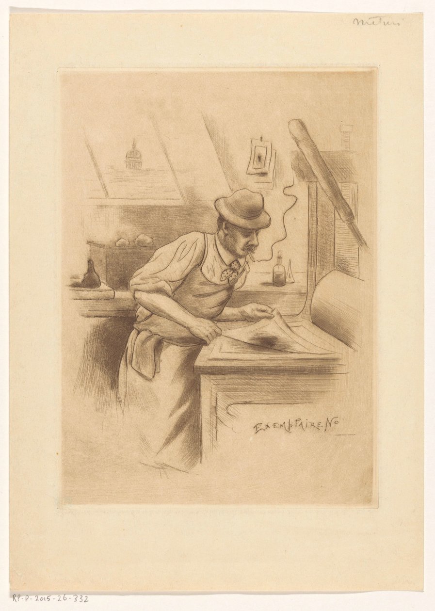 Imprimeur dans son atelier - Henri Boutet (possibly)