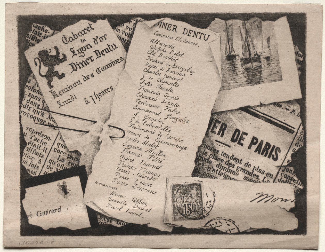 Invitation à dîner, vers 1882 - Henri Charles Guérard