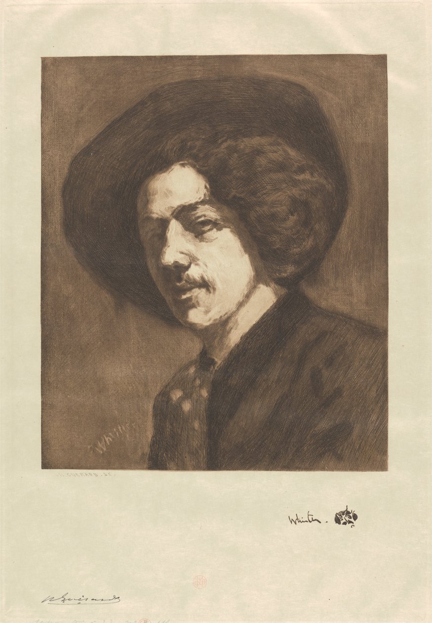Portrait de Whistler - Henri Charles Guérard