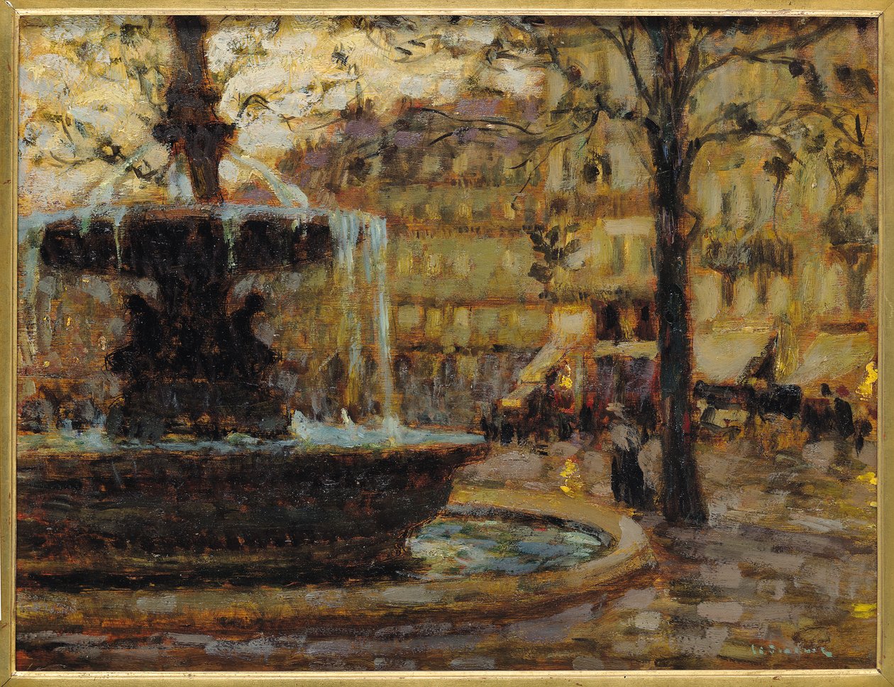 La fontaine, Paris - Henri Eugene Augustin Le Sidaner