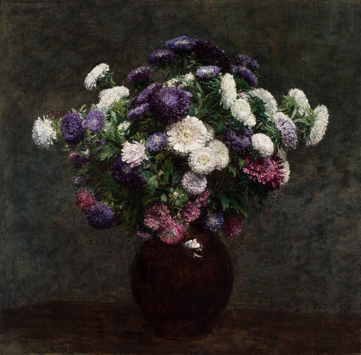 Asters dans un vase - Ignace Henri Jean Fantin Latour