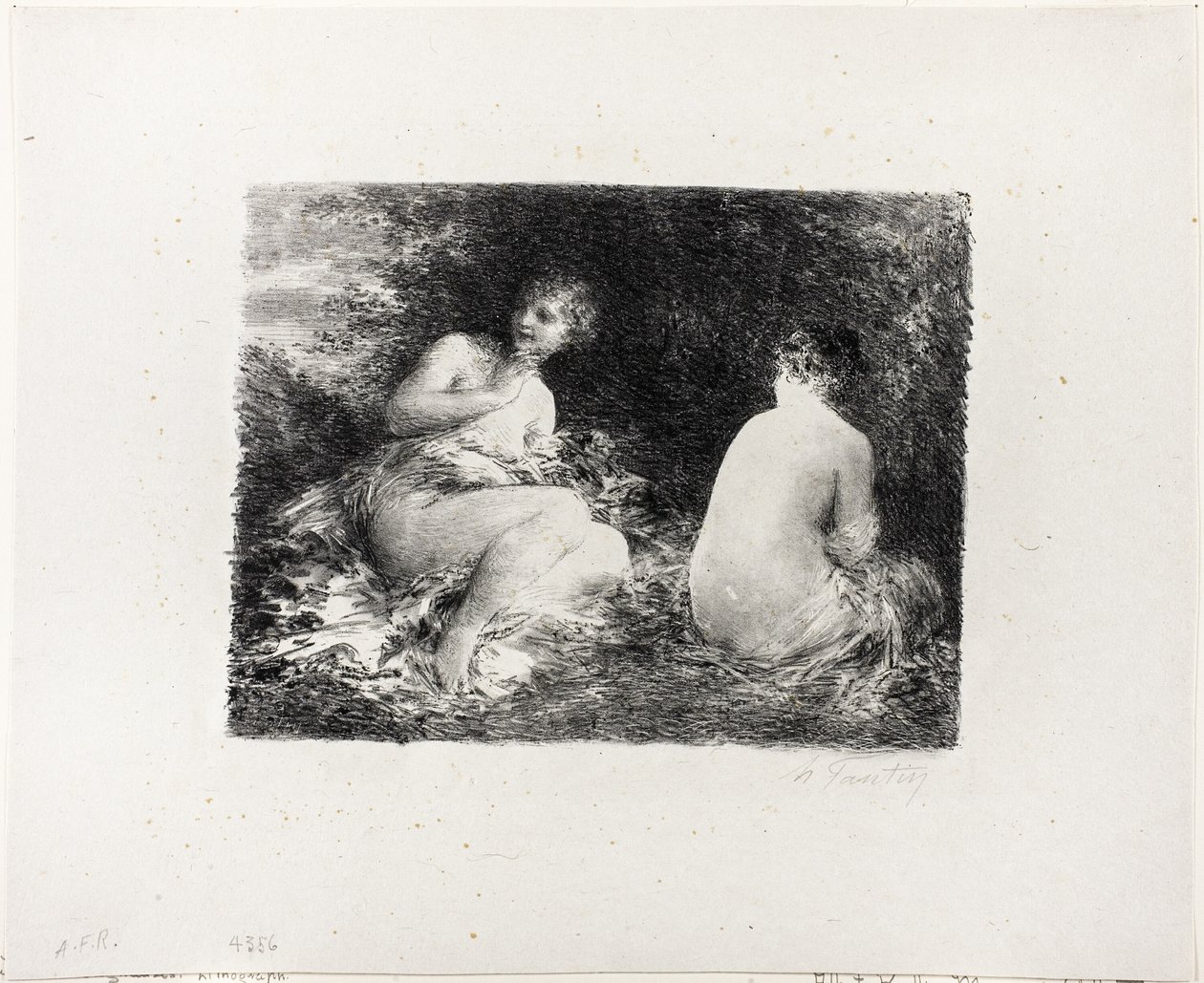 Femmes se baignant, deuxième plaque moyenne - Ignace Henri Jean Fantin Latour