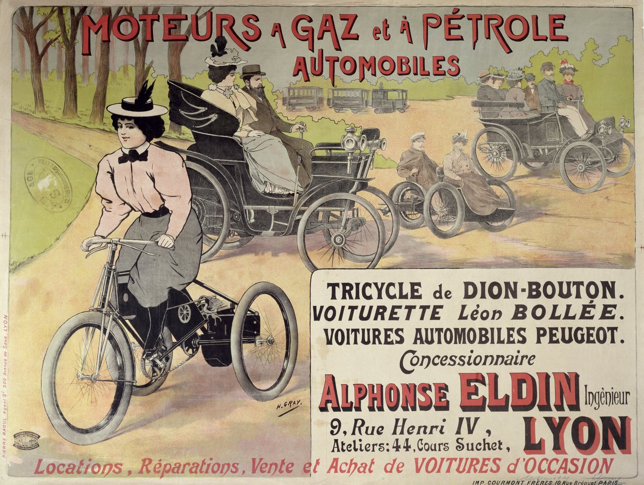 Affiche publicitaire pour un concessionnaire automobile parisien - Henri Gray