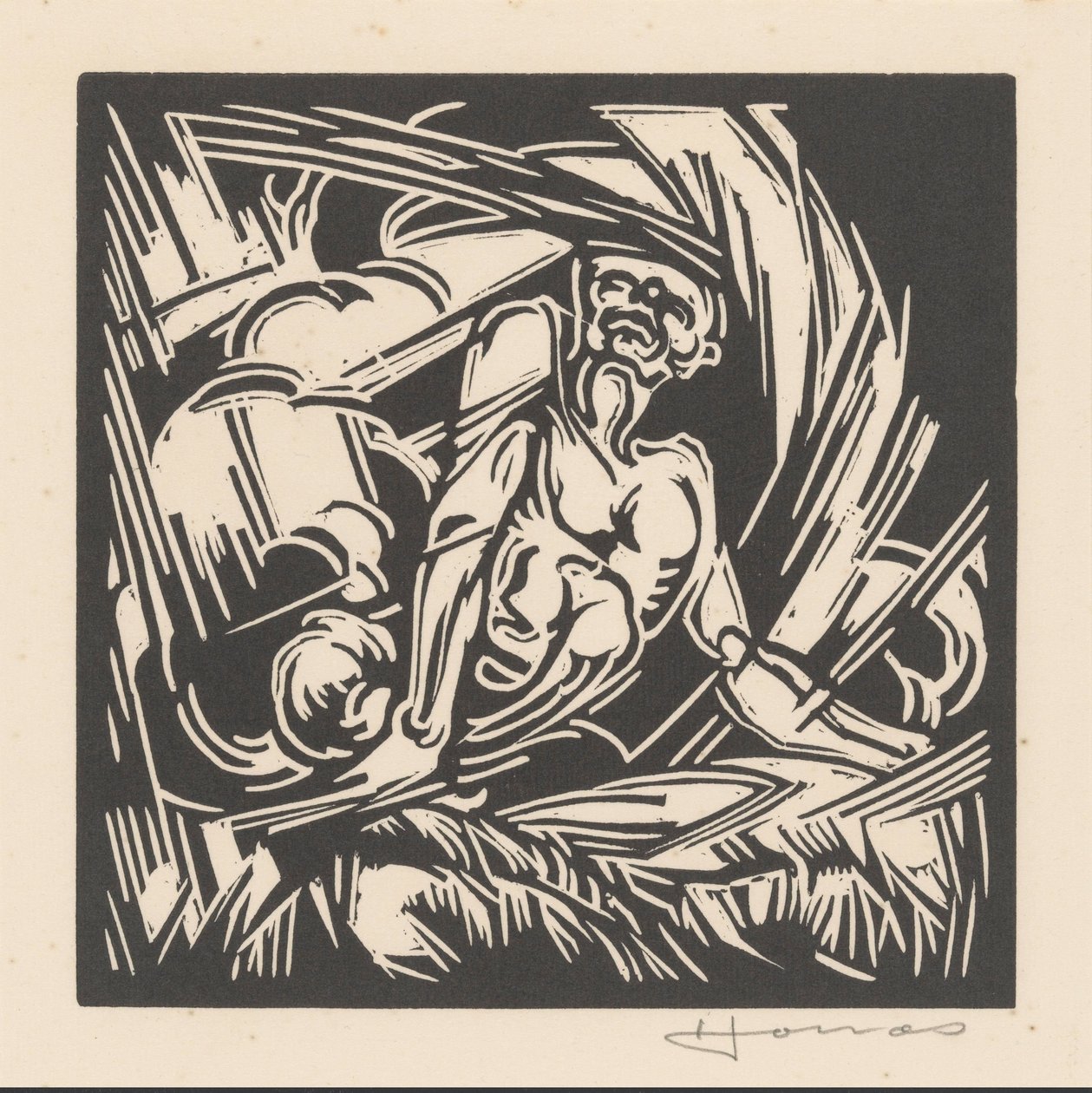 Personnification du vent - Henri Jonas (signed by artist)