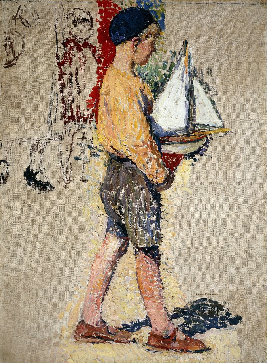 Garçon avec bateau - Henri Martin