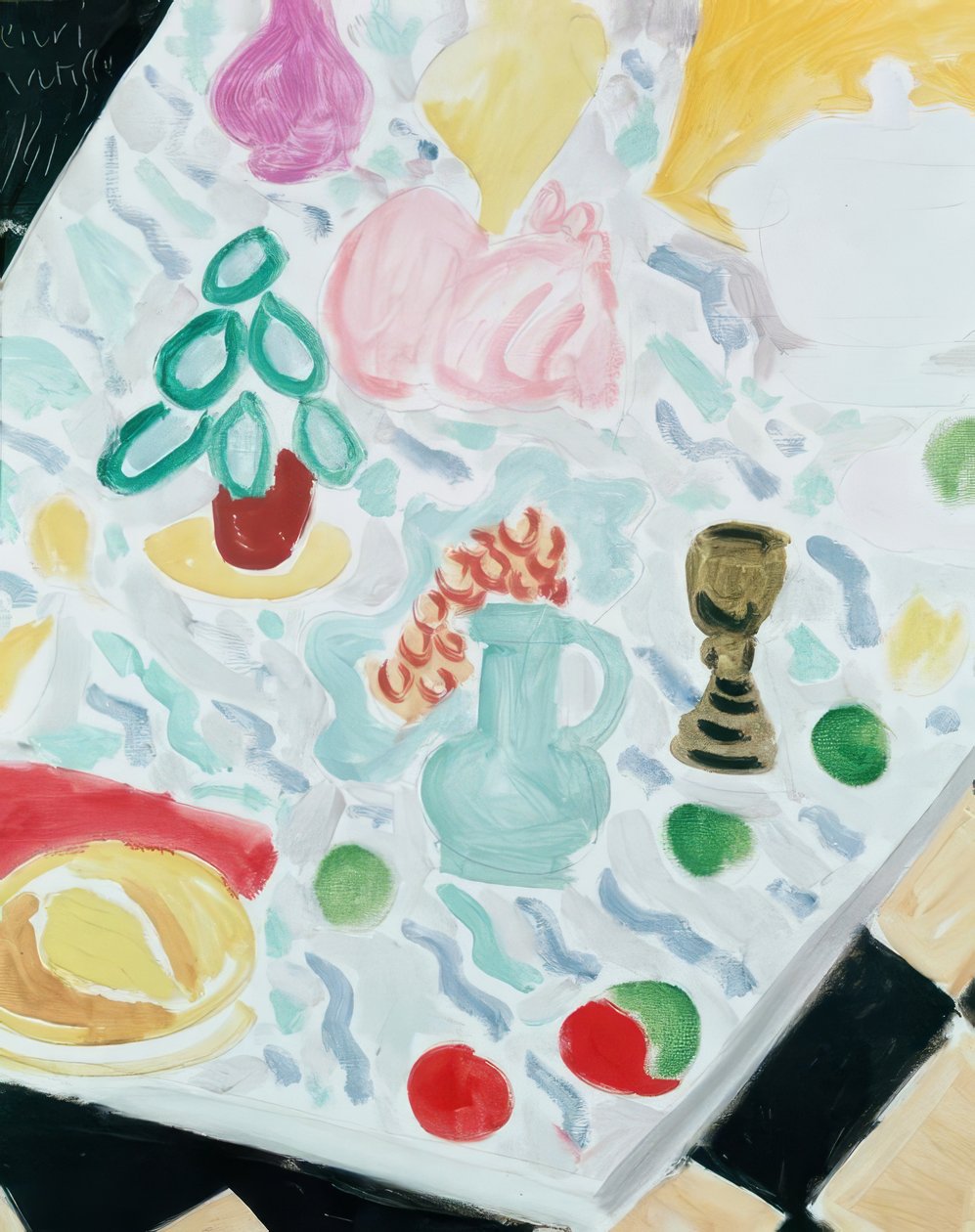 Poterie et verre sur une table en marbre - Henri Matisse