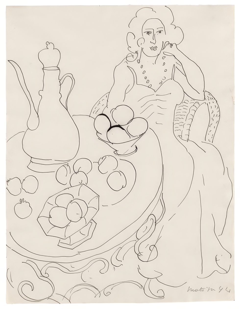 Femme assise devant une table de service - Henri Matisse