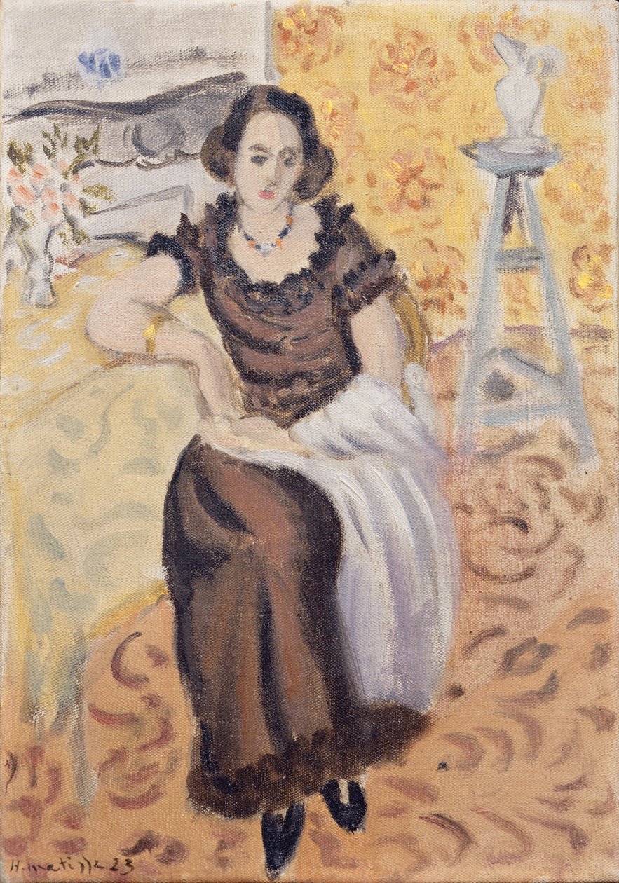 Jeune fille avec une robe en taffetas noir - Henri Matisse