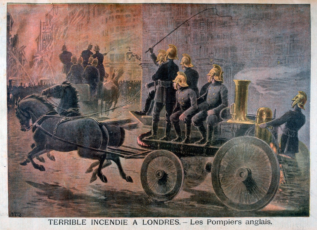 Pompiers anglais se rendant à une urgence, 1897 - Henri Meyer