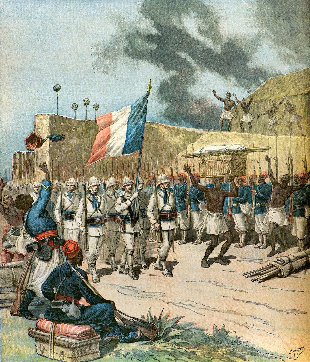Les troupes entrent à Abomey - Henri Meyer