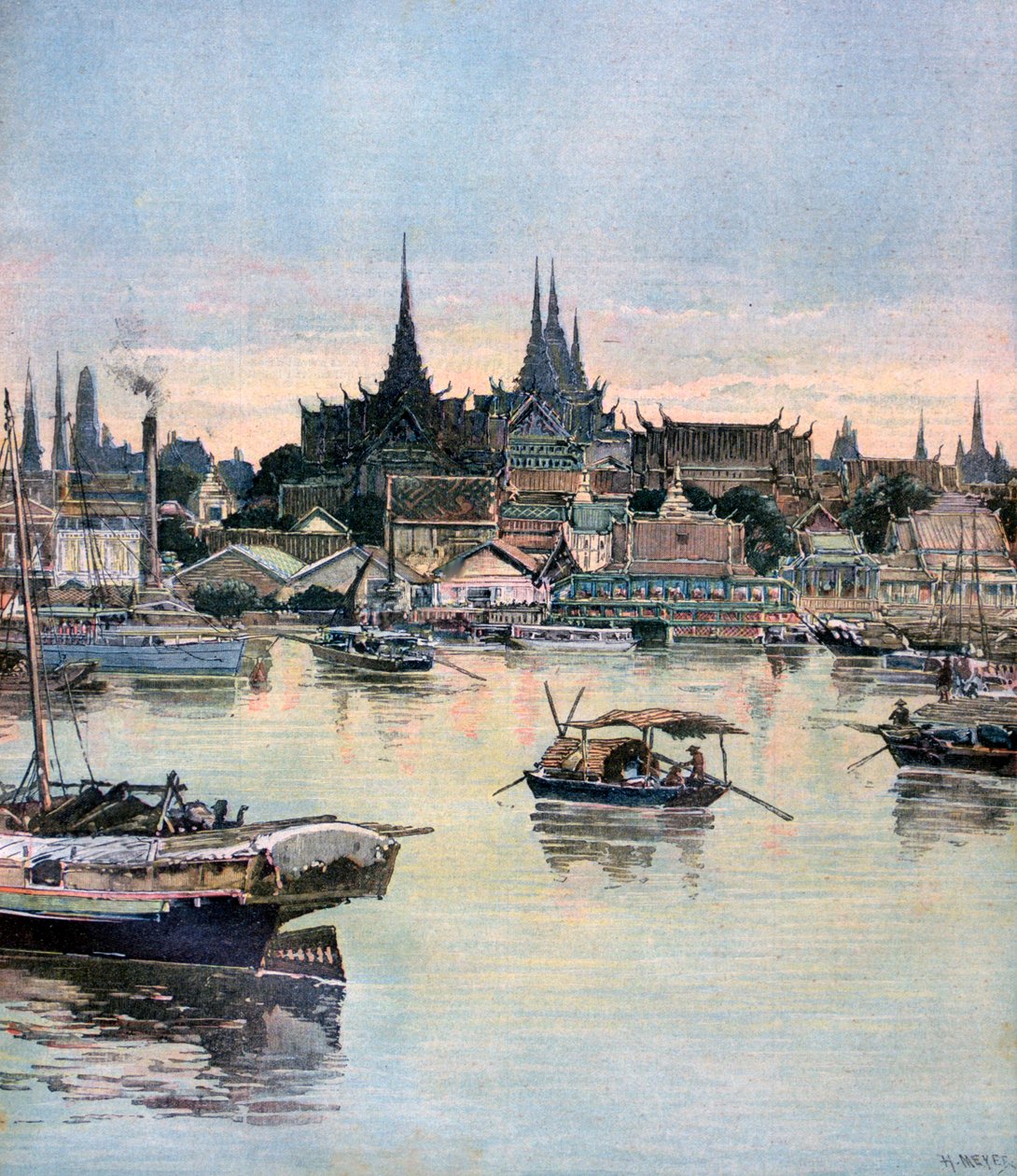 Vue de Bangkok, 1893 - Henri Meyer