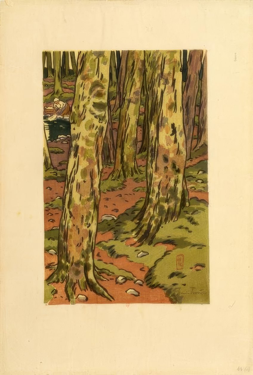 Lavoir sous bois à Loguivy - Henri Rivière