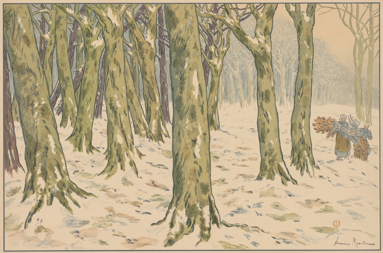 Les bois, hiver - Henri Rivière