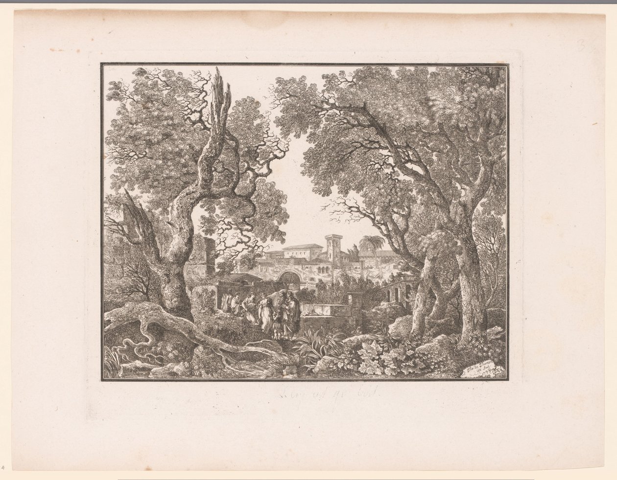 Paysage avec une ville en arrière-plan - Henri Thomann