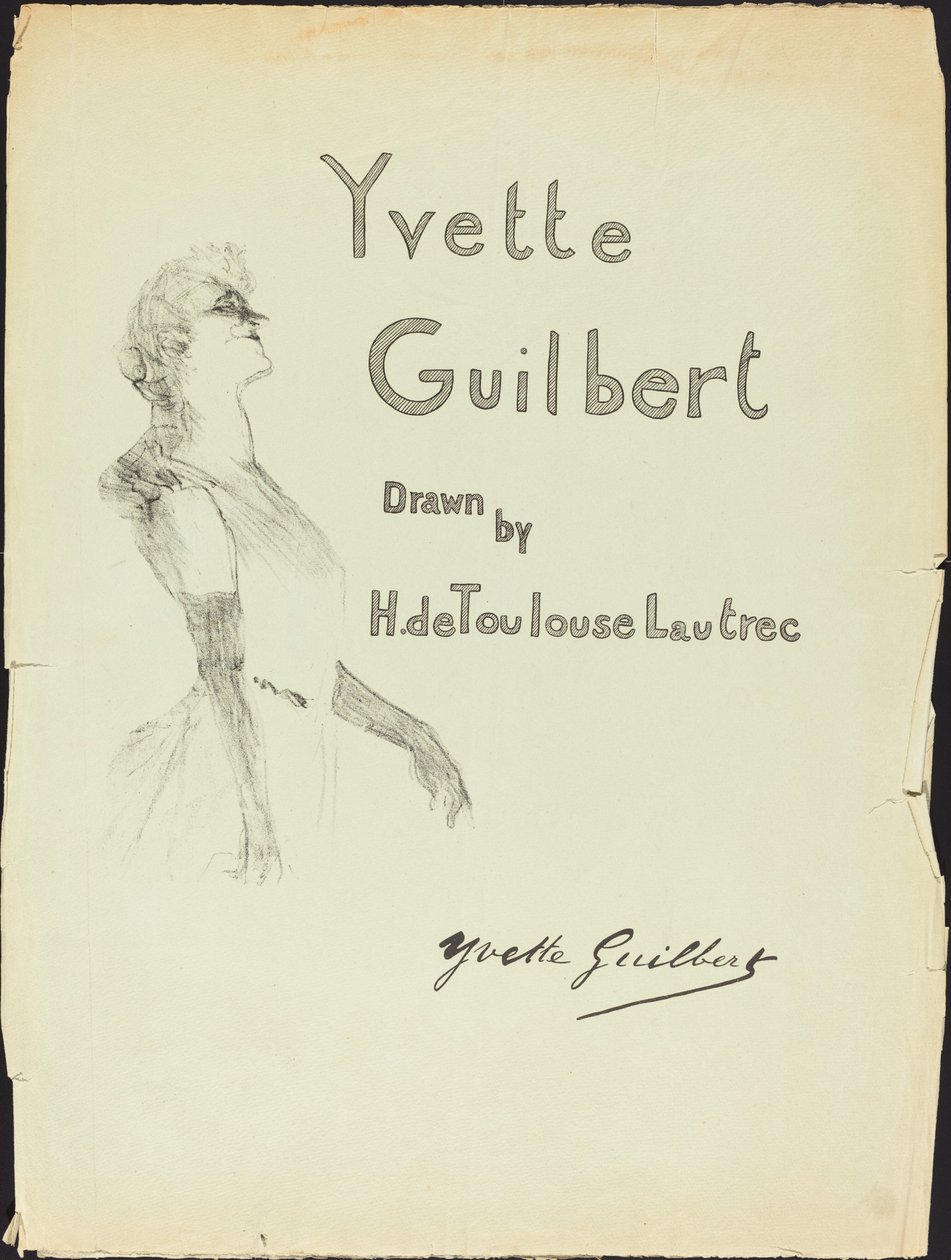Couverture, Yvette Guilbert, 1898 - Henri de Toulouse Lautrec