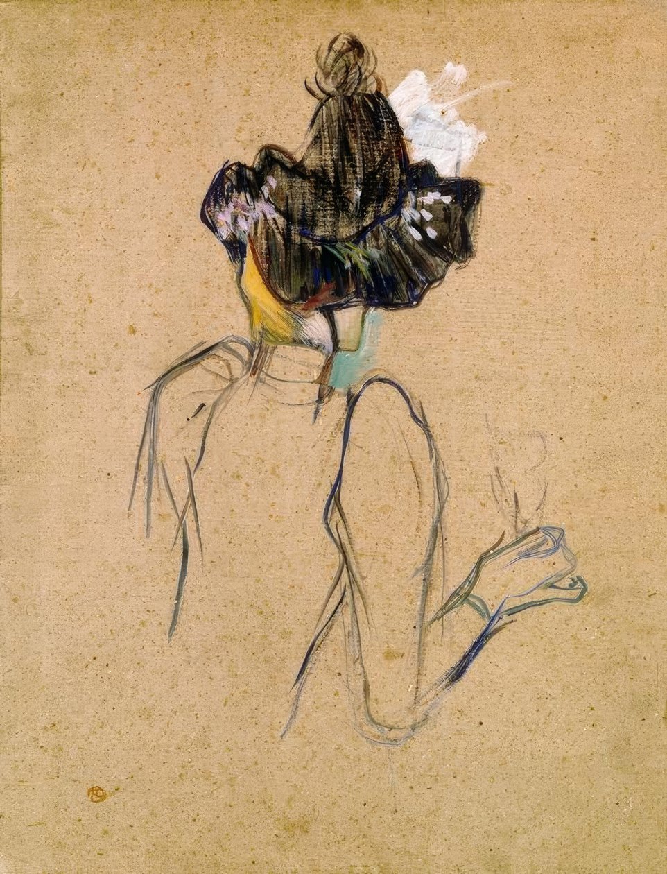 Jane Avril vue de dos - Henri de Toulouse Lautrec