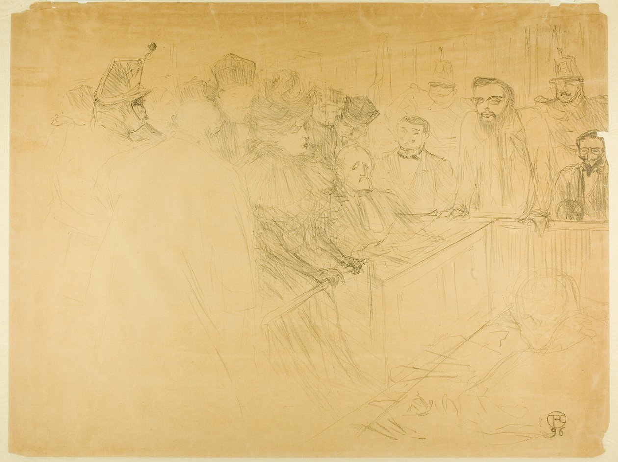 Le procès Arton (troisième planche) - Henri de Toulouse Lautrec