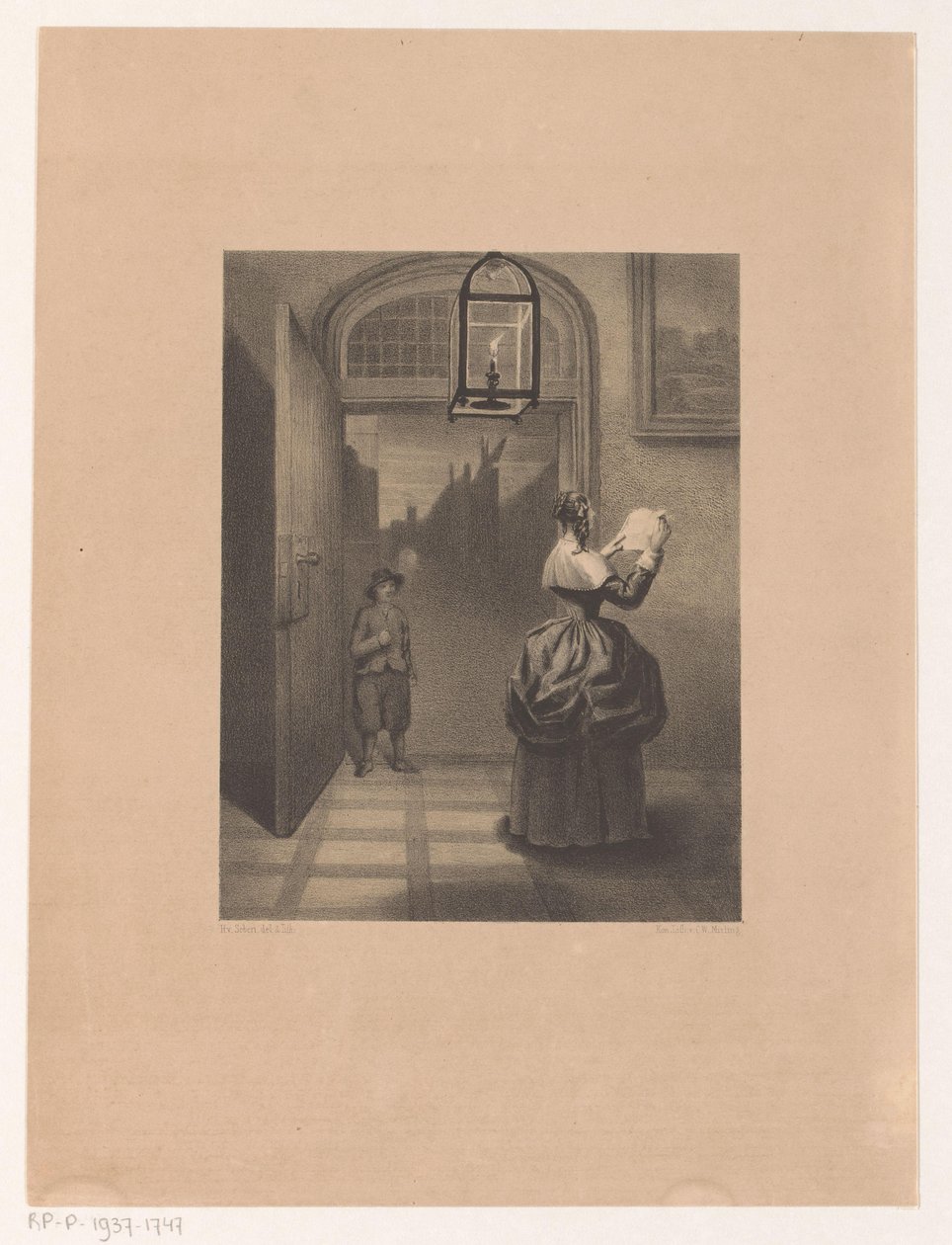 Femme lisant une lettre - Henri van Seben
