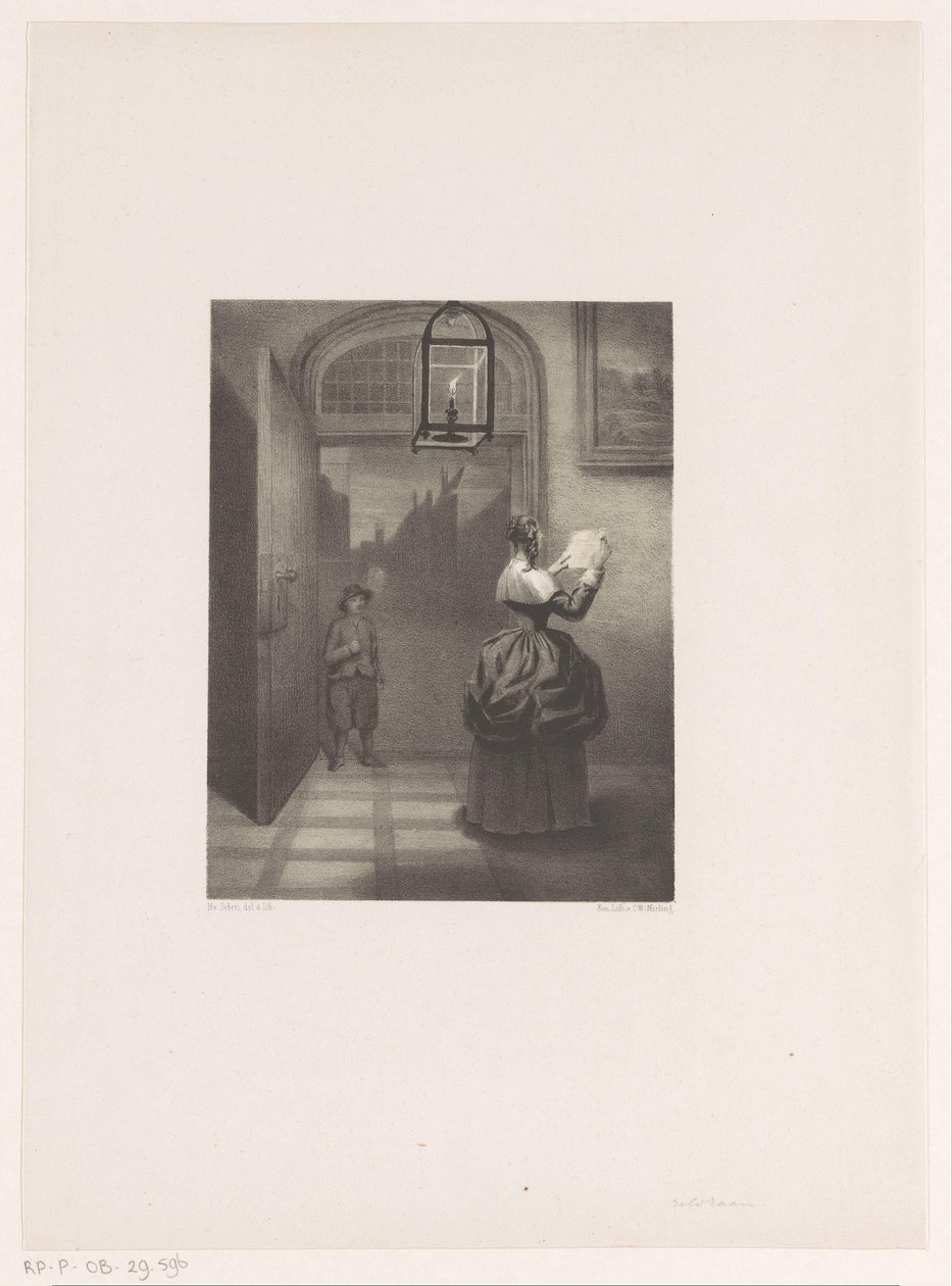 Femme lisant une lettre - Henri van Seben