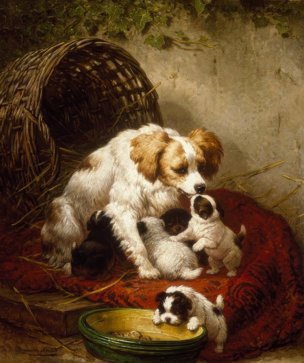 La famille heureuse - Henriëtte Ronner Knip