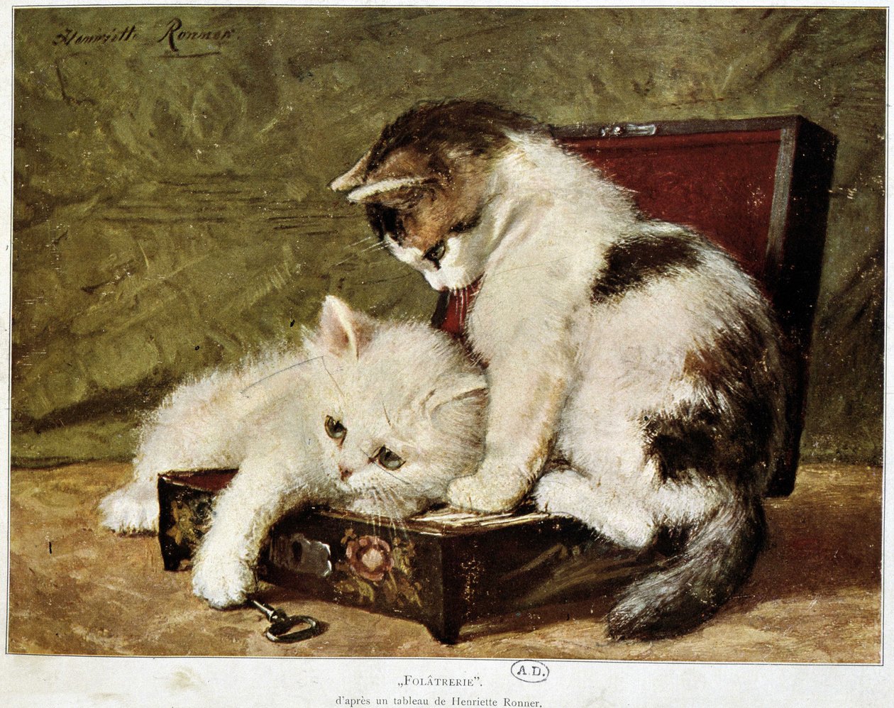 Folâtrerie (chatons) - par Henriette Ronner - Henriëtte Ronner Knip