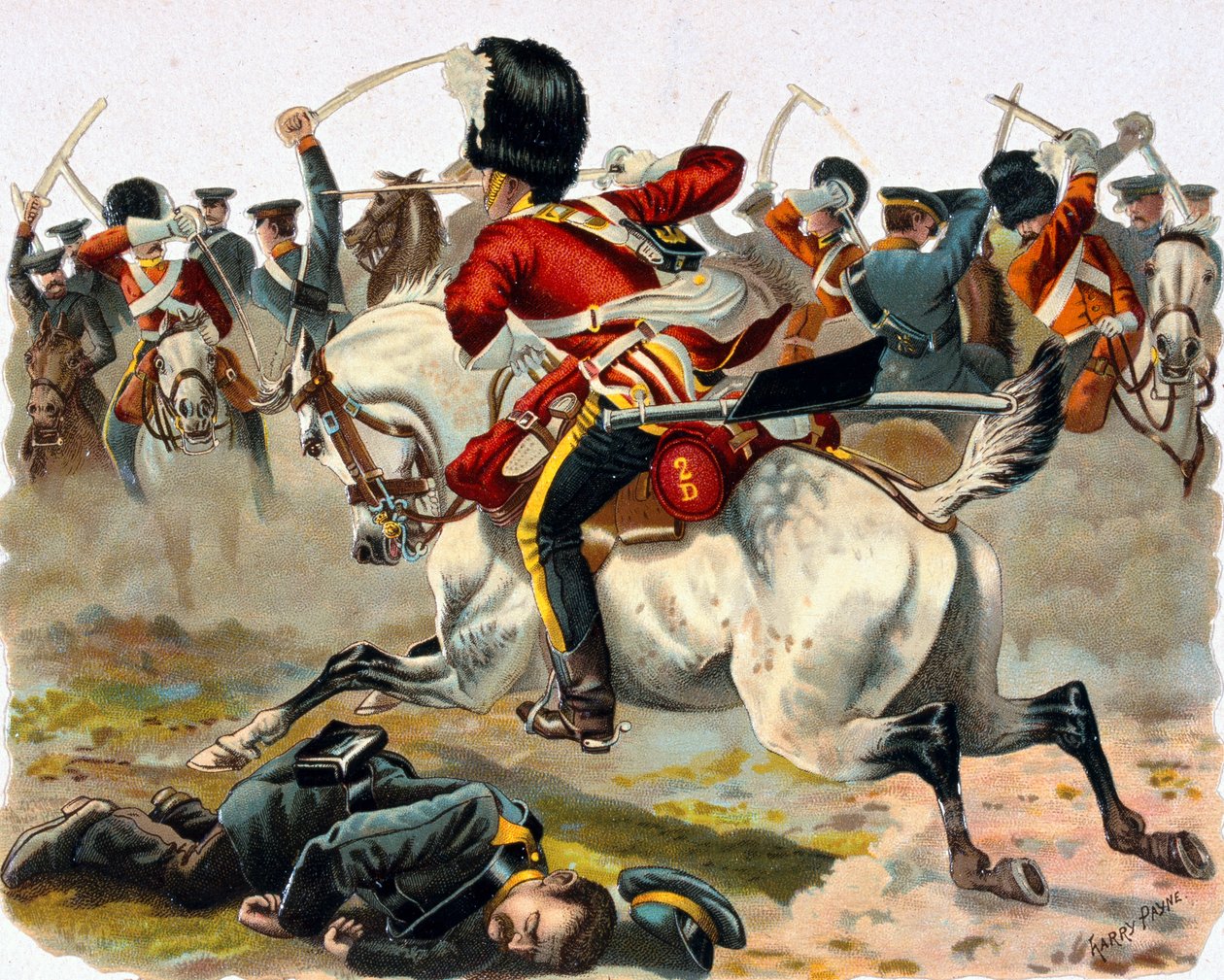 Le sergent Ramage, Scots Greys, se précipitant seul à l