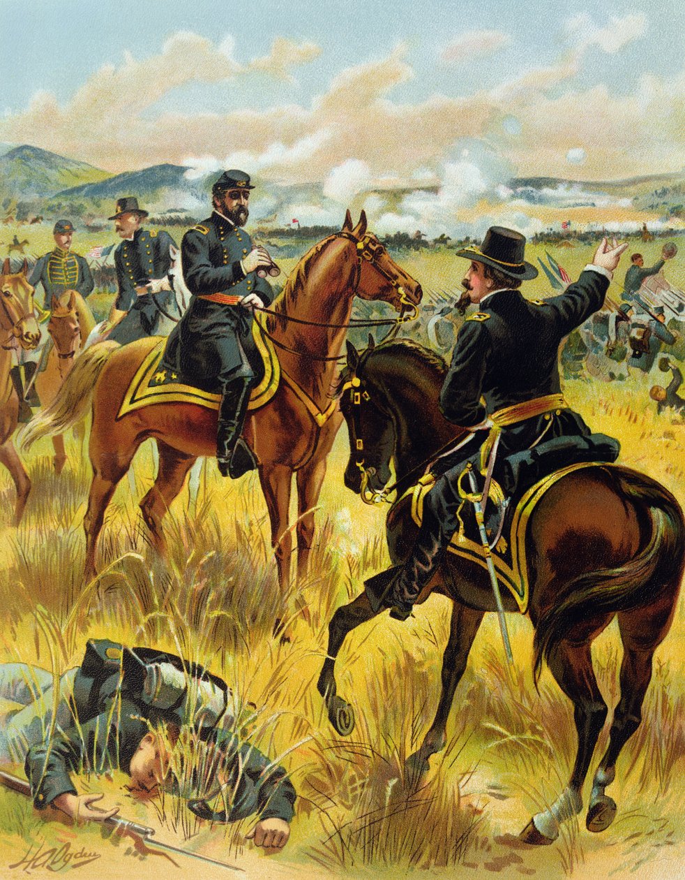 Major General George Meade à la bataille de Gettysburg le 2 juillet 1863, 1900 - Henry Alexander Ogden