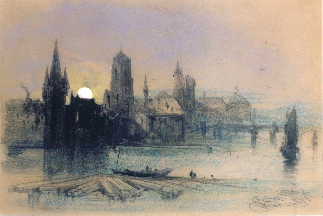Bruges au clair de lune - Henry Bright