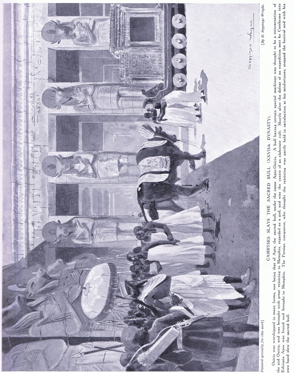 Cambyse tue le taureau sacré (XXVIIe dynastie), vers 1920 - Henry Charles Seppings Wright