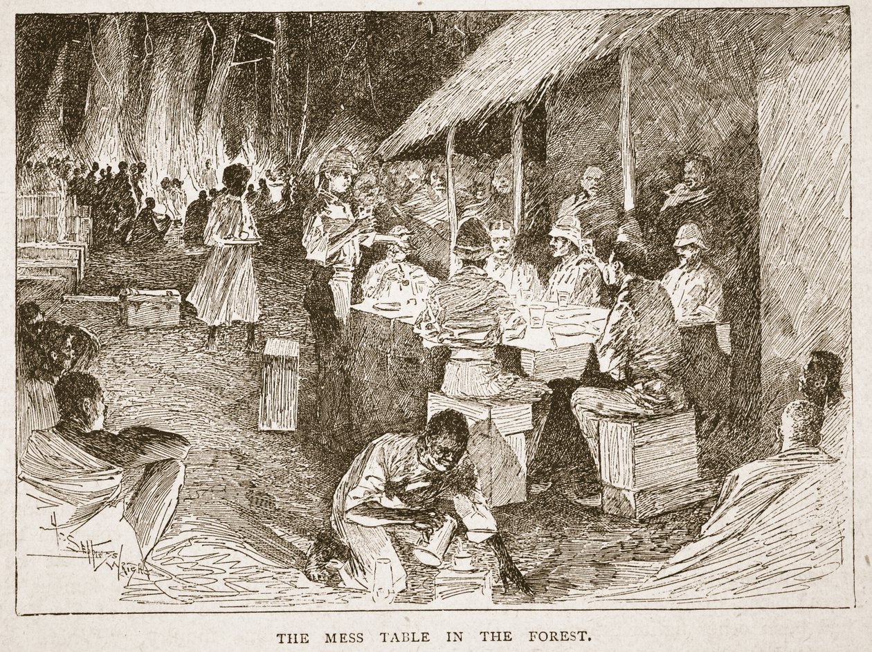 La table de mess dans la forêt, illustration de 