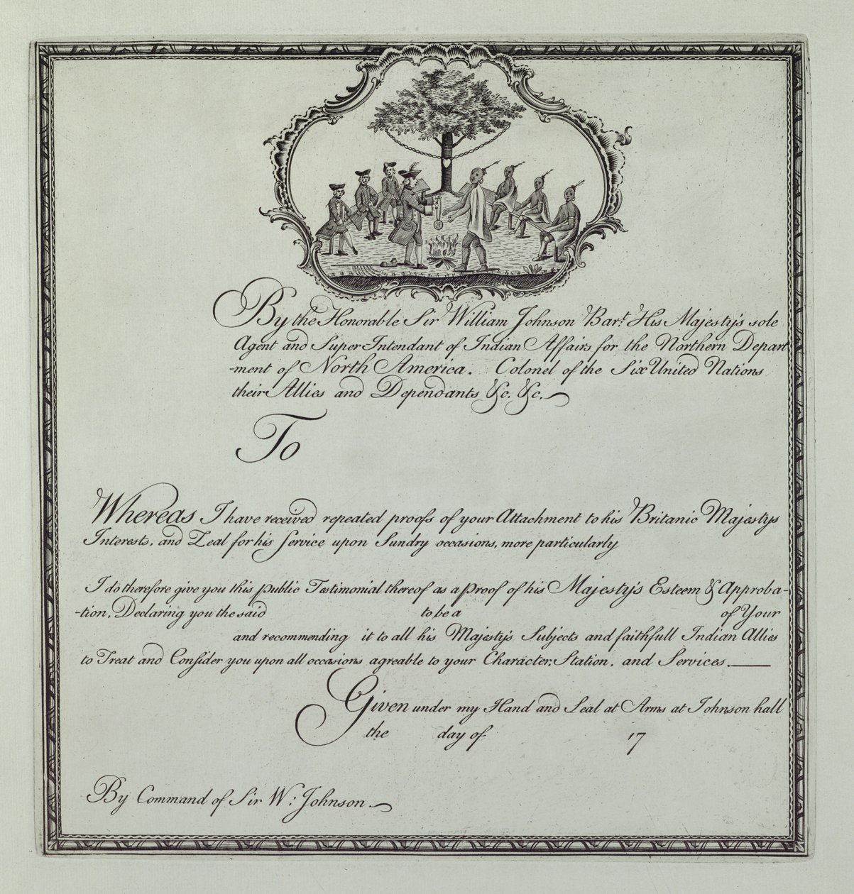 Le témoignage indien de Sir William Johnson, c.1770 - Henry Dawkins